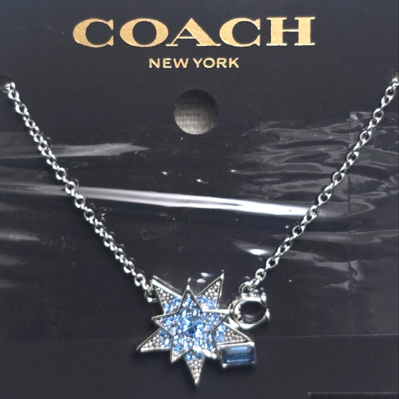 Coach Silver Necklace with Blue Star Pendant - Picture 1 of 4